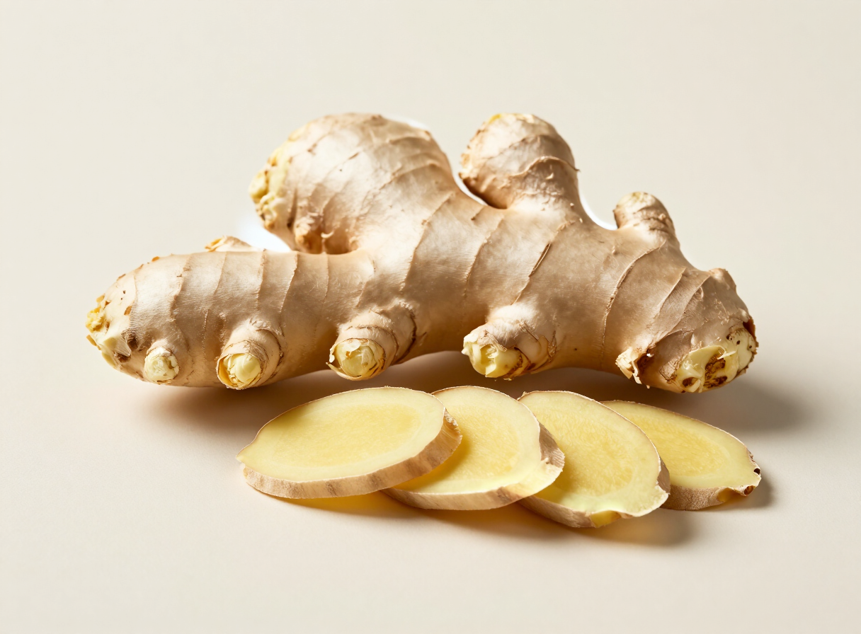 Ginger root botanical ingredient illustration; not a photograph of the finished extract